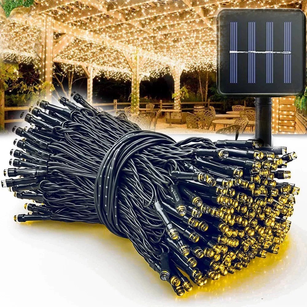 Outdoor Power For Xmas Lights - ソーラーパワーフェアリーストリングライトガーデンクリスマスウェディングパーティークリスマスデコレーション屋外照明クリスマスツリーライトデコレーション