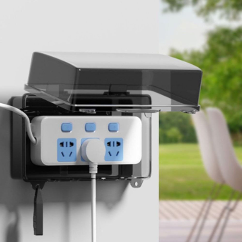 Outdoor Power Outlet Weatherproof - 耐久性のあるプラスチック製プラグボックス防水耐候性ケーブル管理ボックス盗難防止保護コンセント電源タップ収納ボックス屋外用
