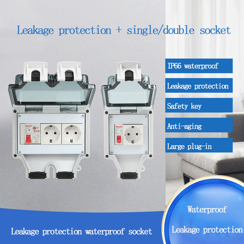 Outdoor Power Outlet Weatherproof - 屋外防水ソケット 86 タイプ防水ボックス漏電保護スイッチ付き EU US UK