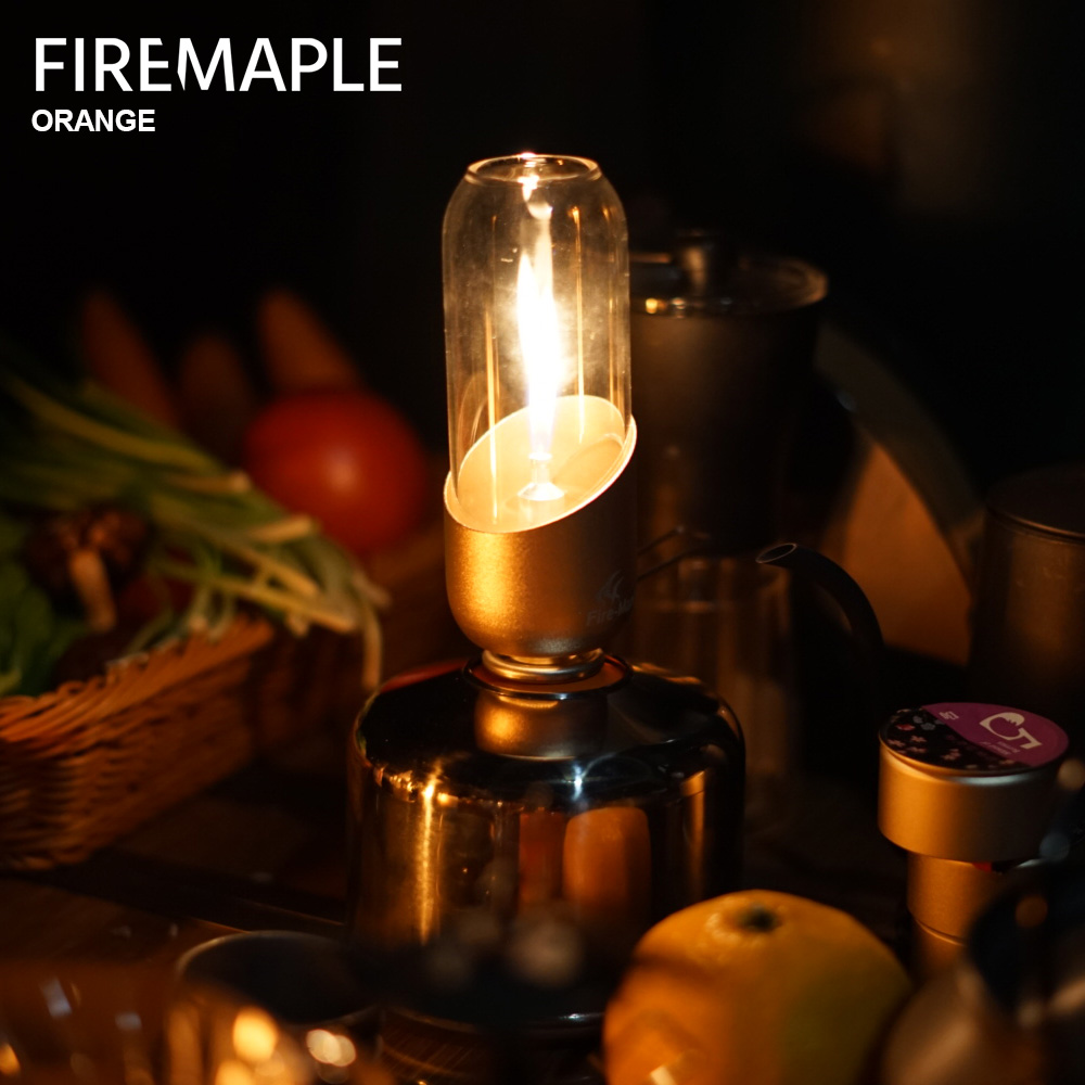 Outdoor Power Burner - Fire mapleオレンジガスランタン、キャンプ、ハイキング、バックパッキング用の屋外アイソブタンフューエルライト、ロマンティックビアンガスランプ