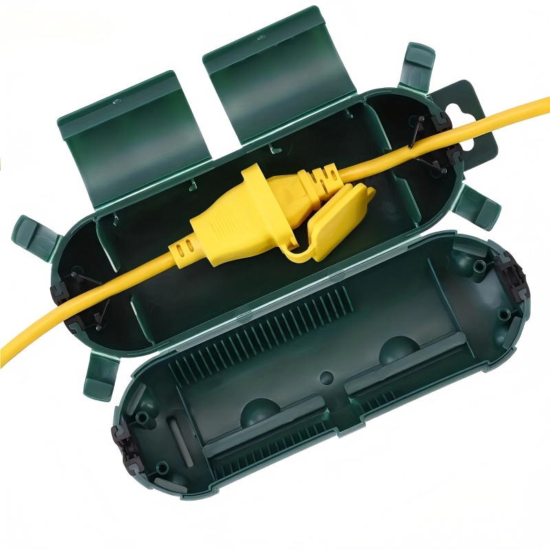 Outdoor Power Socket Cover - 1つの耐久性のあるPVC屋外用延長ケーブル安全カバー。雨、雪、凍結による損傷を防ぐためのシーリングリング付き。