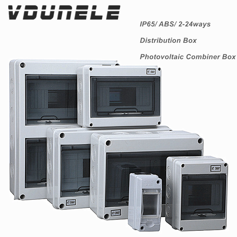 Outdoor Power Junction - IP65 配電ボックス DC ブレーカー用 HT-2-24WAY PC/ABS
