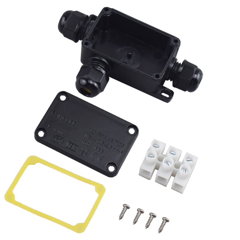 Outdoor Power Outlet Box - 3ウェイ屋外防水IP66電気ケーブルワイヤコネクタジャンクションボックス（端子付き）450V LEDライト用ジャンクションボックス