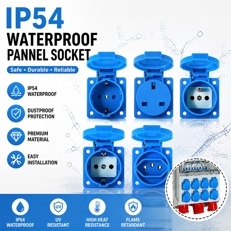 Outdoor Power Outlet Box - IP54 16A 防水工業用パネルソケット電力壁コンセント EU UK ユニバーサルプラグソケット屋外配電ボックス用