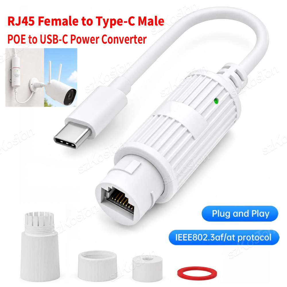 Outdoor Power Adapter Usb C - POE to USB-C 電源コンバーター RJ45 メス
