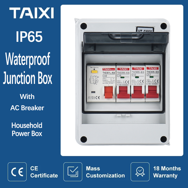 Outdoor Power Junction - 屋外家庭用スイッチmcb,防水電気分布ボックス,回路ブレーカー,電源付きプラスチックジャンクションワイヤーボックスip65