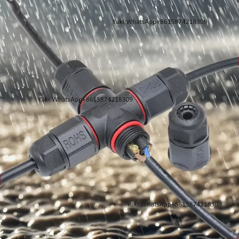 Outdoor Power Junction - IP68 防水ケーブル T タップ電気コネクタ 4 ピン屋外密閉難燃性ジャンクションボックス