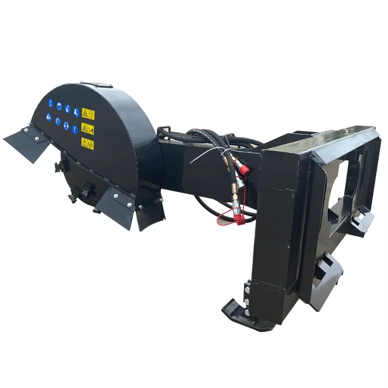 Stump Grinder Attachment - スキッドステアローダーに取り付けられた大型の木の切り株除去用のスタンプグラインダー