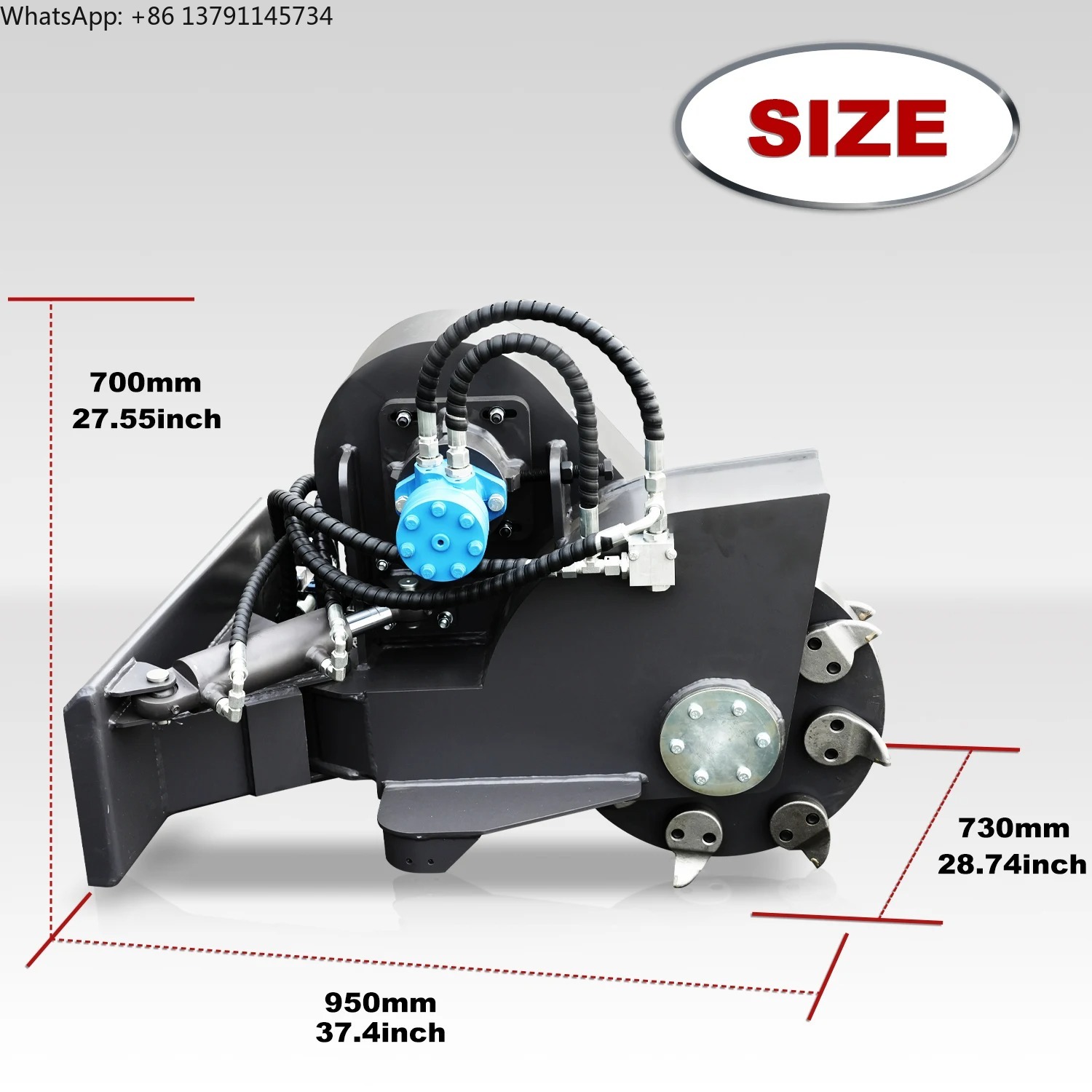 Stump Grinder Attachment - スタンプグラインダーアタッチメントはスキッドステアローダー用のアタッチメントであり、木の切り株の除去や土地の清掃に効果的なツールです。