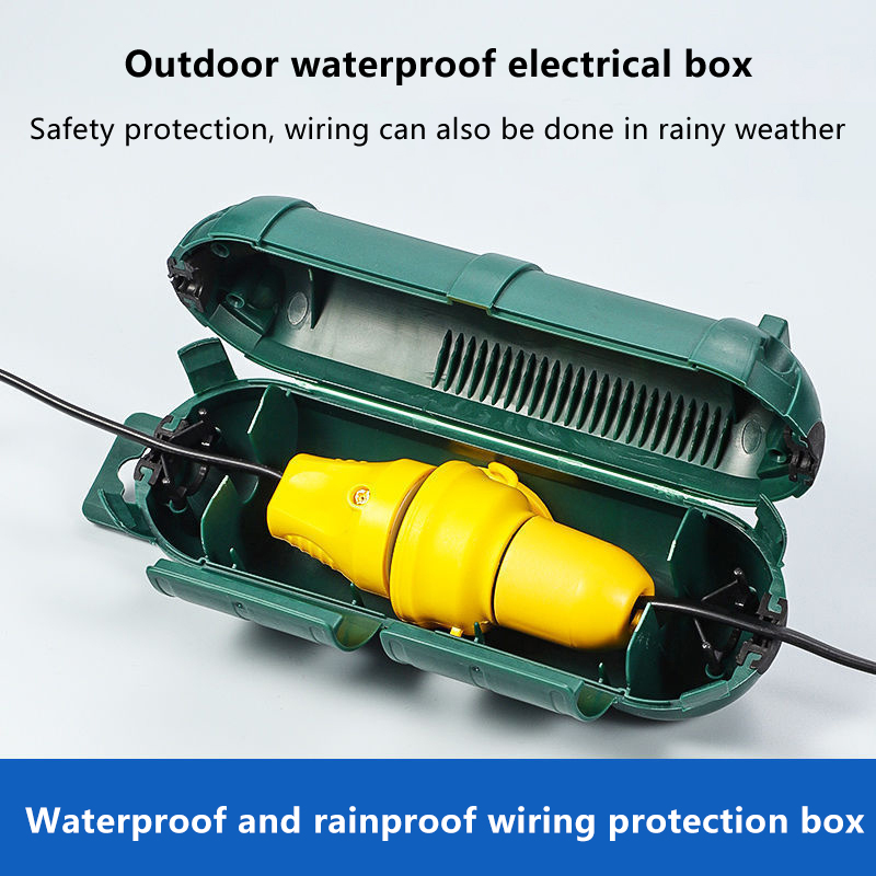 Outdoor Power Outlet Box - 防水シール付き屋外延長コード安全カバー、屋外コンセントプラグを保護する電気接続ボックス