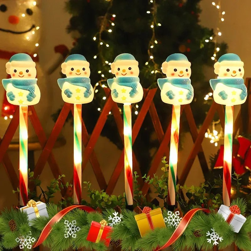 Outdoor Power For Xmas Lights - クリスマスソーラーパワーサンタ＆雪だるまLEDランプ屋外芝生装飾ライト、庭、カントリーハウス、クリスマスオーナメント用