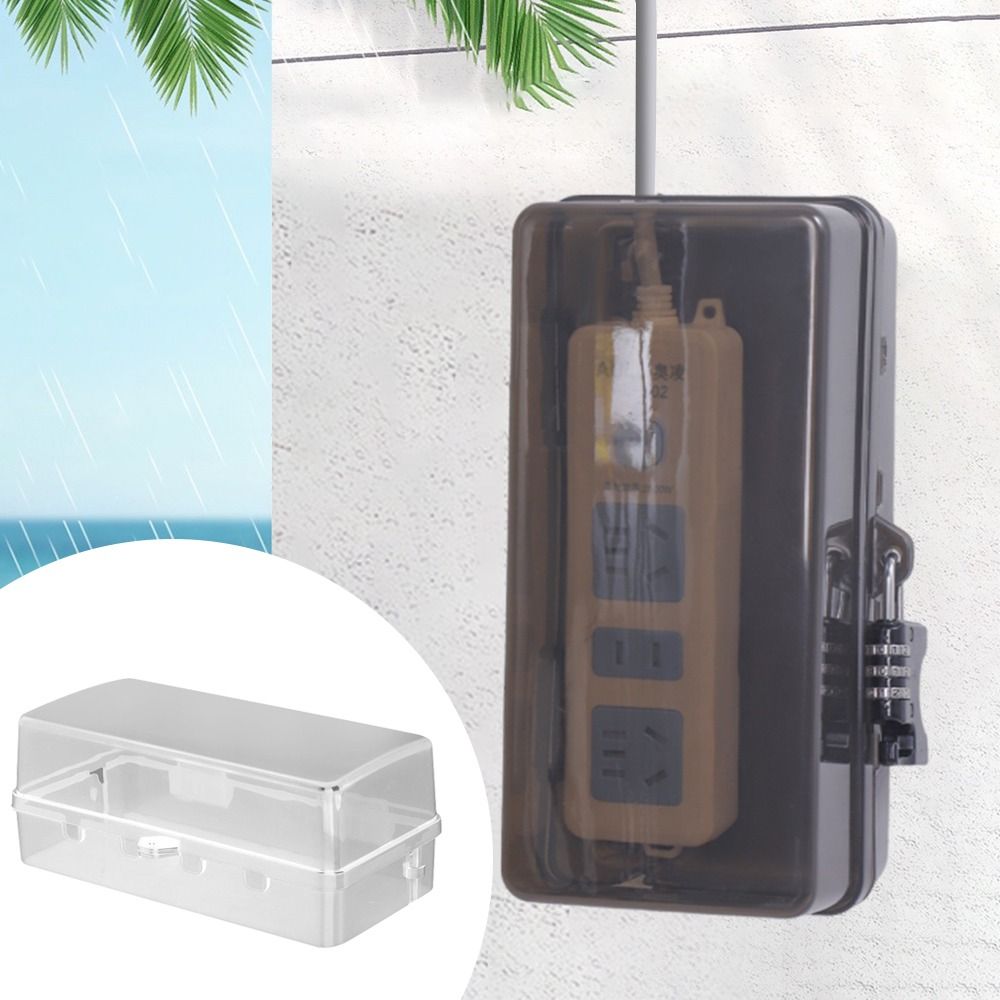 Outdoor Power Outlet Weatherproof - ポータブルプラスチックプラグボックス盗難防止防水ケーブル管理ボックス耐候性保護コンセント電源タップ収納ボックス屋外用