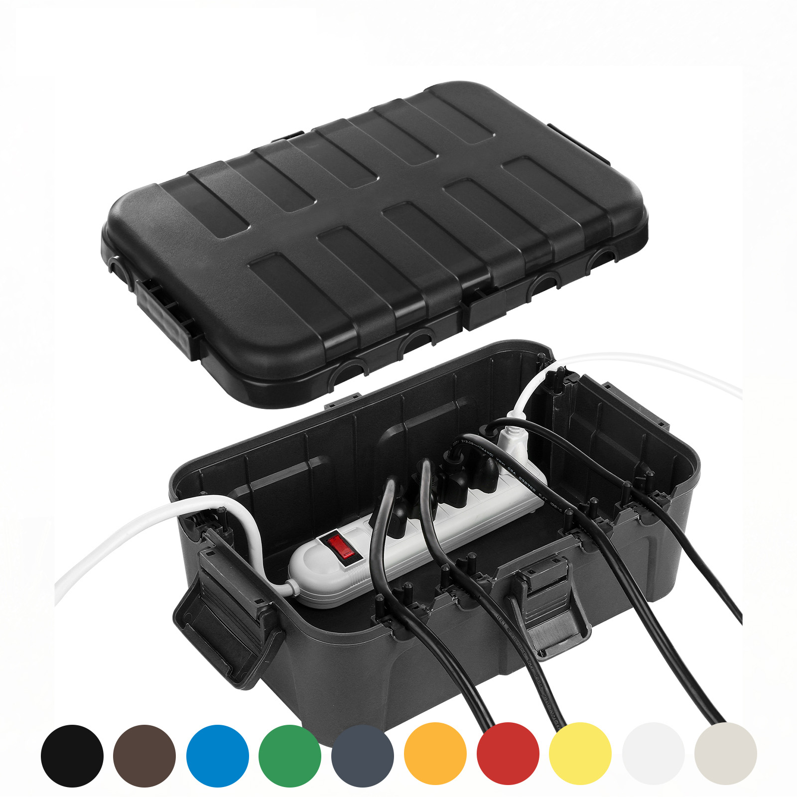 Outdoor Power Outlet Box - 特大屋外電気ボックス、防水延長コードカバー耐候性、コンセント、プラグ、ソケット、タイマーを保護、