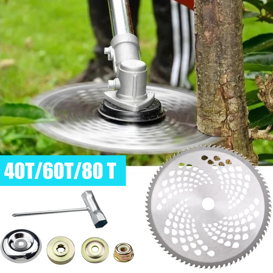 Stump Grinder Attachment - ユニバーサル芝刈り機の交換,合金鋼ブレード,ブラシカッター,部品,庭の雑草,40歯,60歯,80歯,255mm