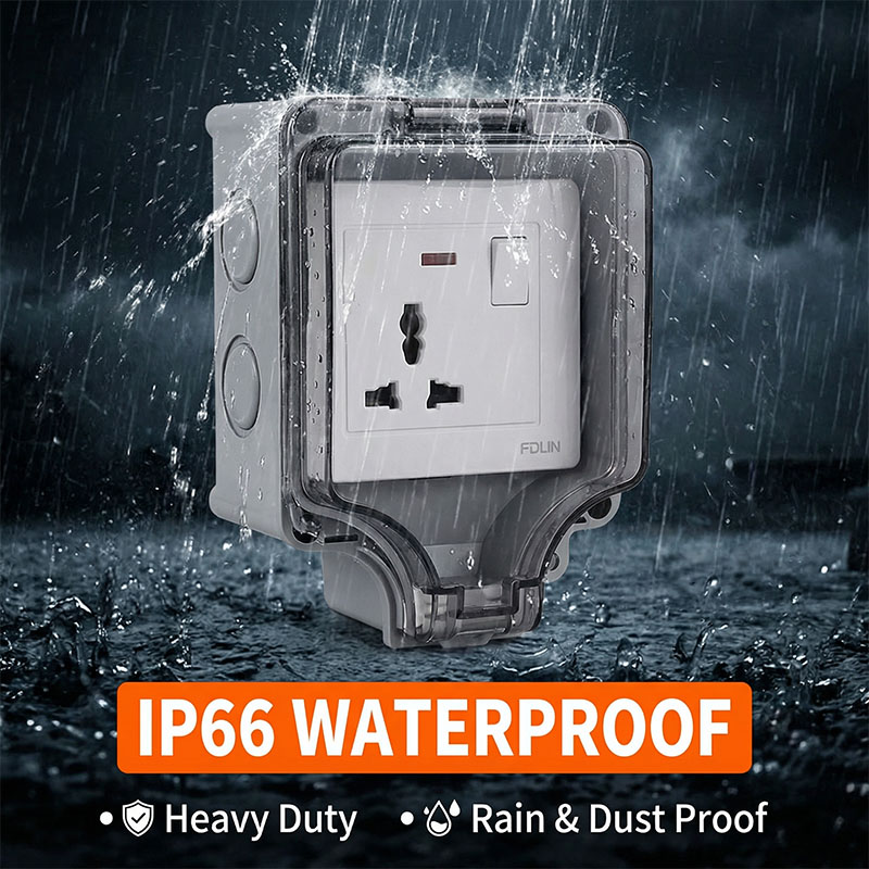 Outdoor Power Outlet Weatherproof - IP66工業グレード屋外防水耐暴風電源充電パネル壁掛けEU US UKタイソケット