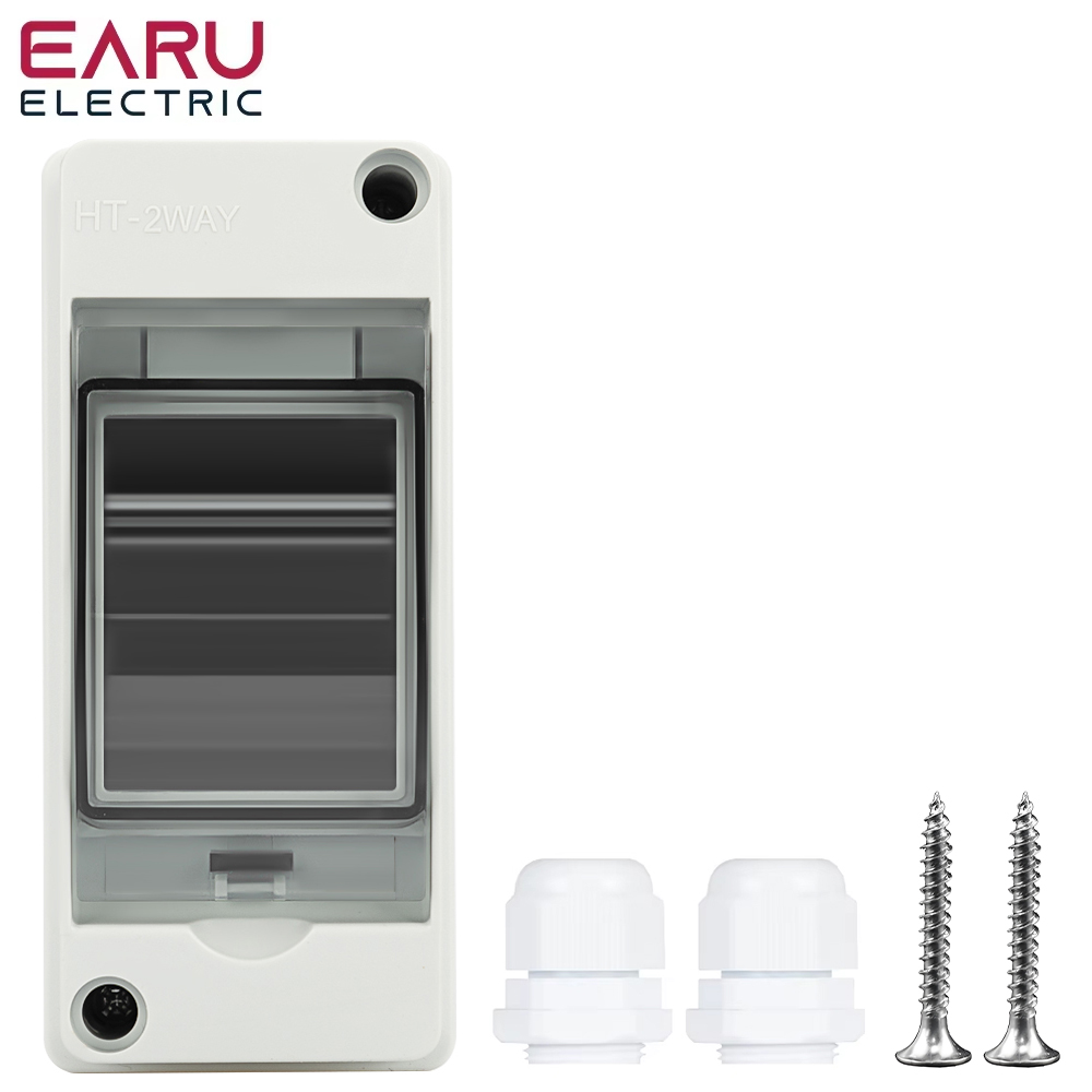 Outdoor Power Outlet Box - 防水配電ブレーカーボックス,2ウェイPC ABSプラスチック,屋外電気ソーラージャンクションボックス,ip65パネル取り付けHT-2