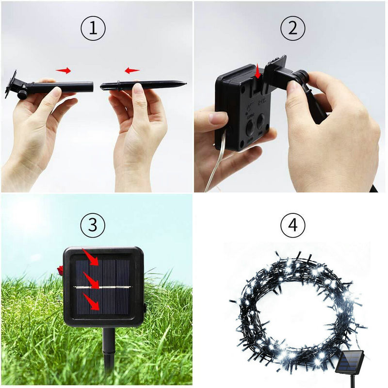 ソーラーパワーフェアリーストリングライトガーデンクリスマスウ - Outdoor Power For Xmas Lights のレビューと価格