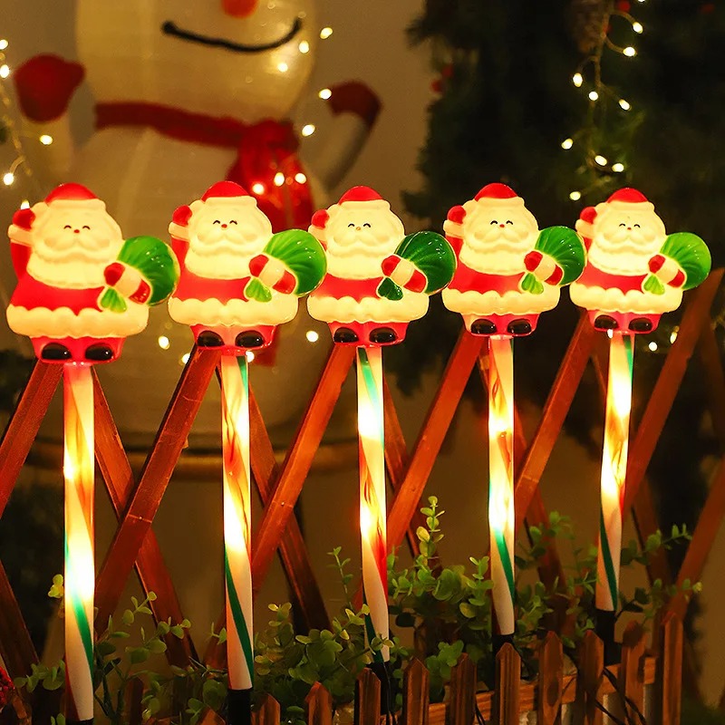 屋外ソーラーLEDランプ サンタ＆雪だるま型 芝生ライト ガ - Outdoor Power For Xmas Lights のレビューと価格