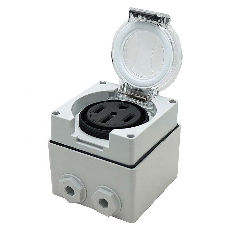 50アンペア発電機RV電源インレットボックスプラスチック防水 - Outdoor Power Outlet Box のレビューと価格