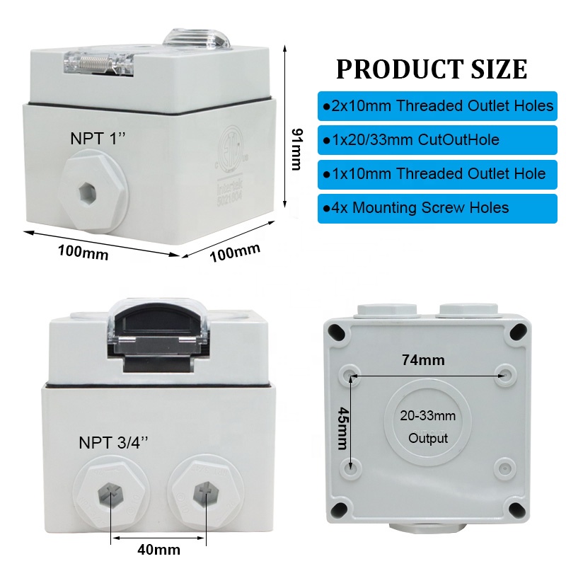 50アンペア発電機RV電源インレットボックスプラスチック防水 - Outdoor Power Outlet Box のレビューと価格