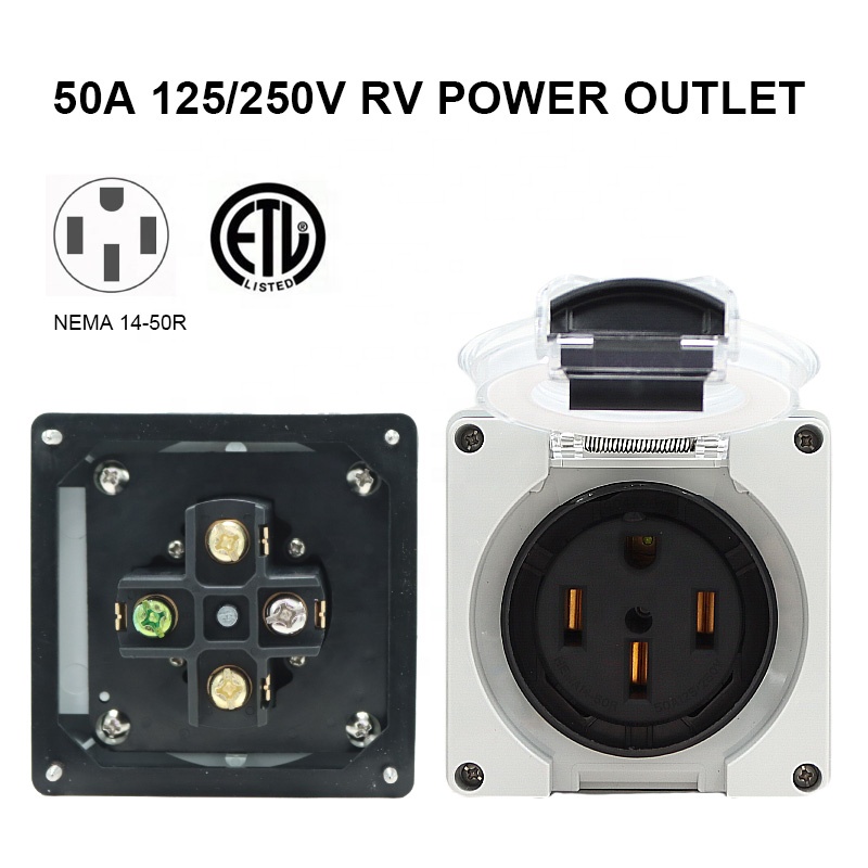 50アンペア発電機RV電源インレットボックスプラスチック防水 - Outdoor Power Outlet Box のレビューと価格