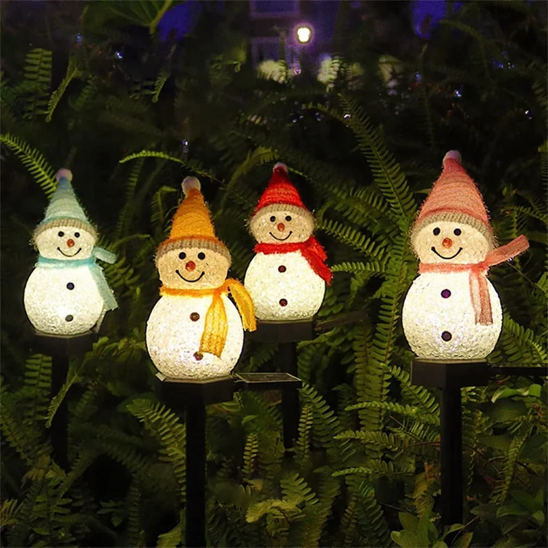 ソーラーLED雪だるま型アンビエントライト 屋外用杭型ライト - Outdoor Power For Xmas Lights のレビューと価格