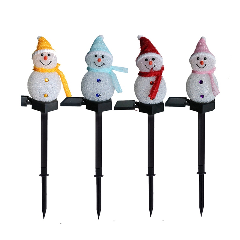 LED 雪だるまソーラーガーデンライト屋外地面ステークライト - Outdoor Power For Xmas Lights のレビューと価格