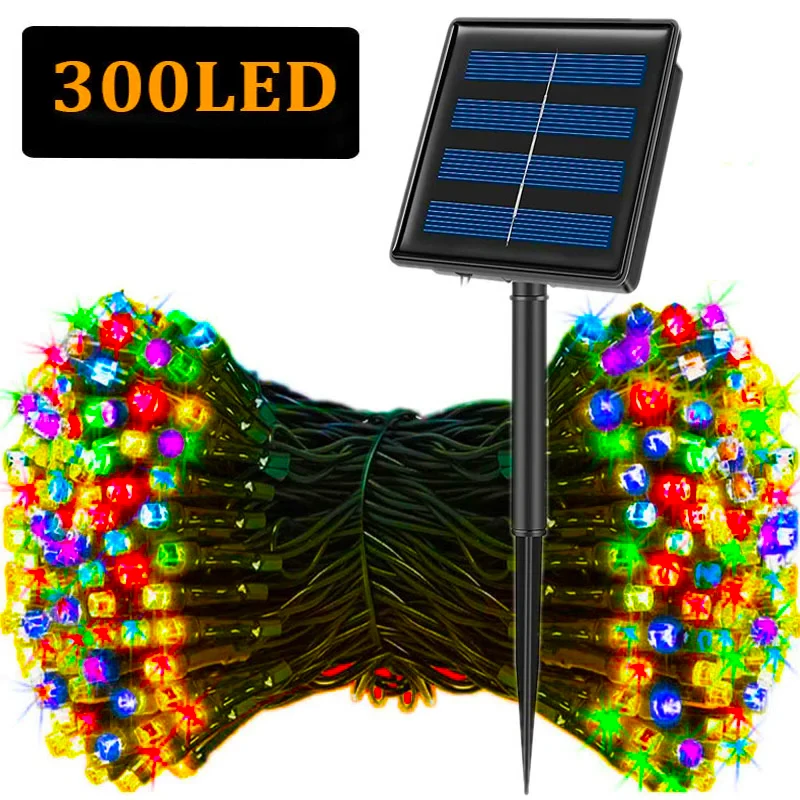 5M-32M LED ソーラーストリングライト 300LED - Outdoor Power For Xmas Lights のレビューと価格