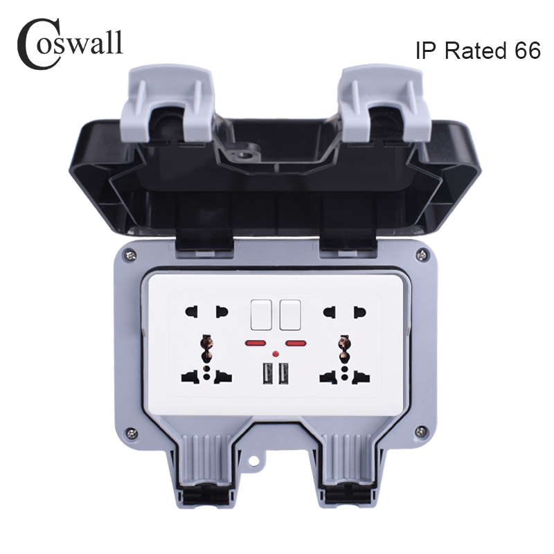 Coswall-スイッチコンセントip66,防水,耐候性,屋 - Outdoor Power Outlet Box のレビューと価格