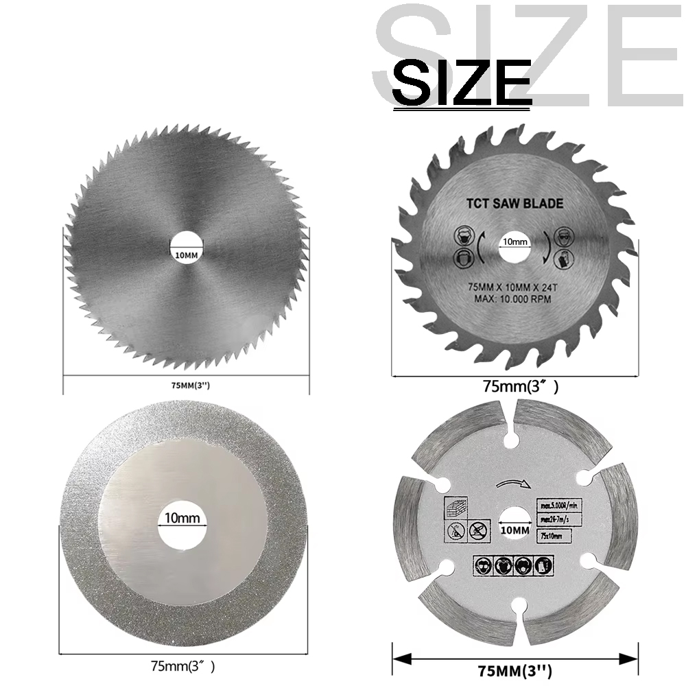 4/8個入り 75mm 3インチ 超硬丸鋸刃 木材切断ディス - Stump Grinder Attachment のレビューと価格