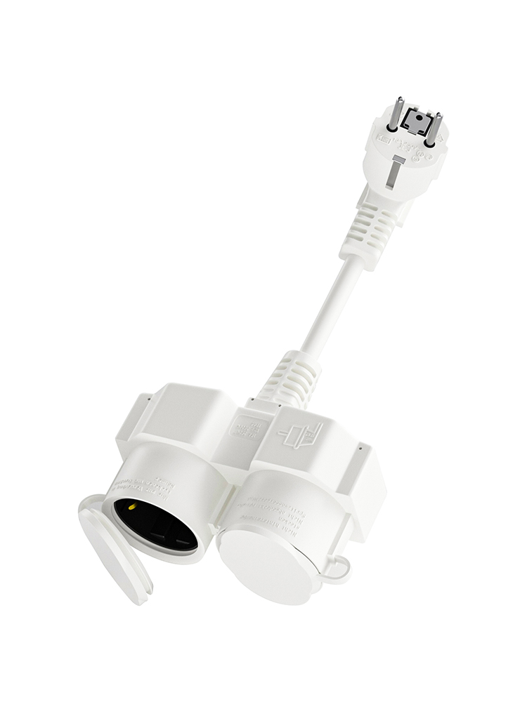 EU延長コード、2つのシュコソケット付き、屋外用マルチソケッ - Outdoor Power Socket Cover のレビューと価格