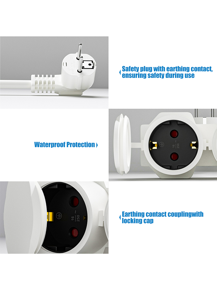 EU延長コード、2つのシュコソケット付き、屋外用マルチソケッ - Outdoor Power Socket Cover のレビューと価格