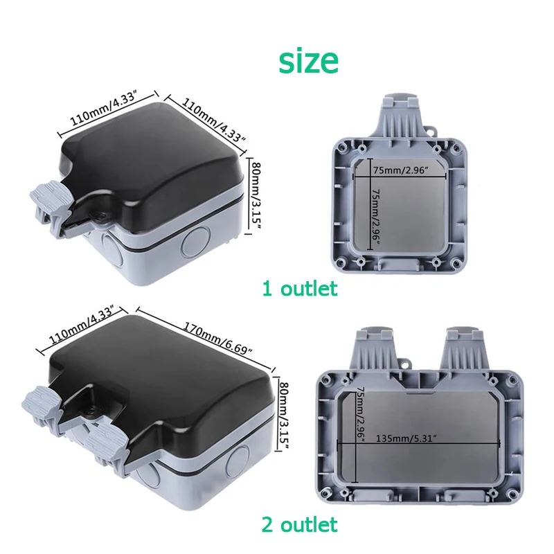 EU KR 屋外壁防水ソケット 16A コンセント韓国電力  - Outdoor Power Outlet Weatherproof のレビューと価格