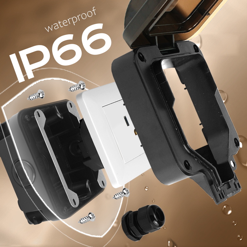 Avoir IP66 壁防水ソケットシングルボックスコンセン - Outdoor Power Outlet Box のレビューと価格