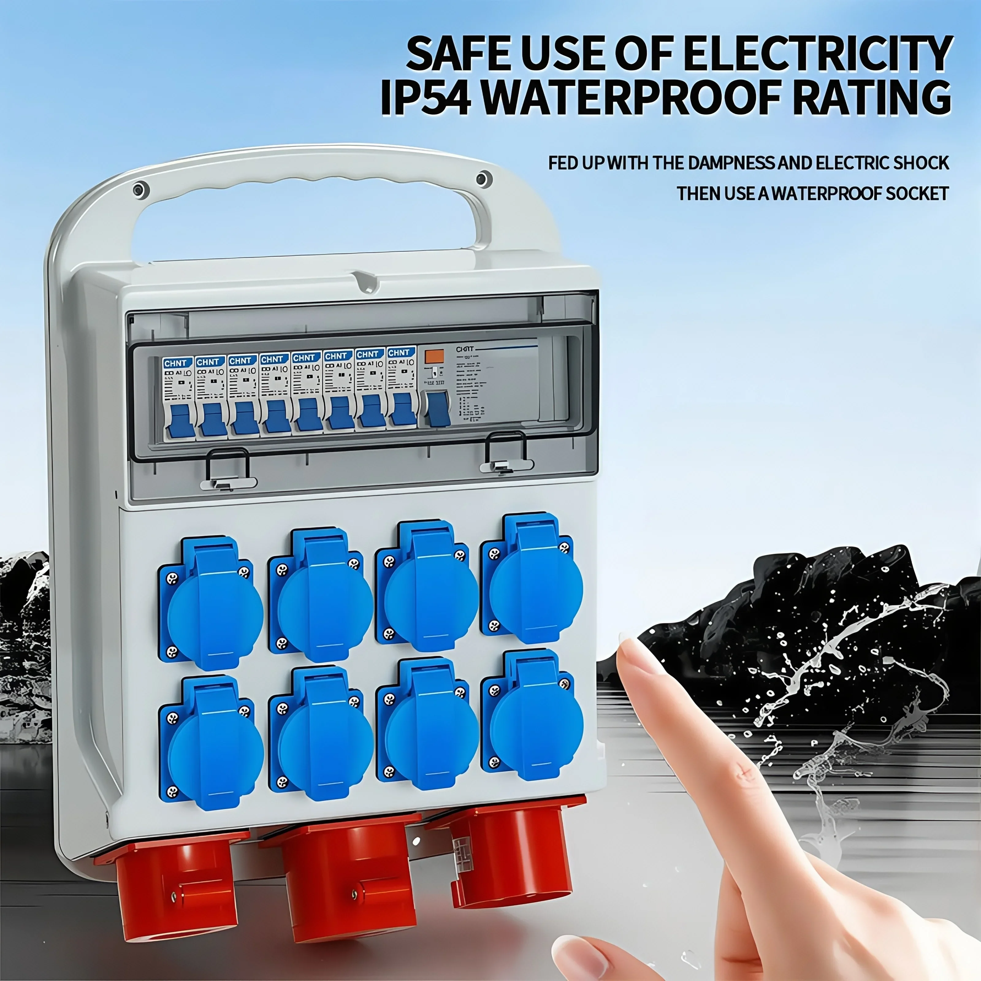 IP54 16A 防水工業用パネルソケット電力壁コンセント  - Outdoor Power Outlet Box のレビューと価格