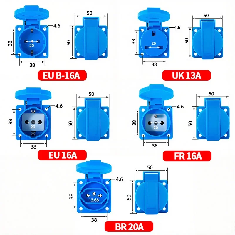 IP54 16A 防水工業用パネルソケット電力壁コンセント  - Outdoor Power Outlet Box のレビューと価格