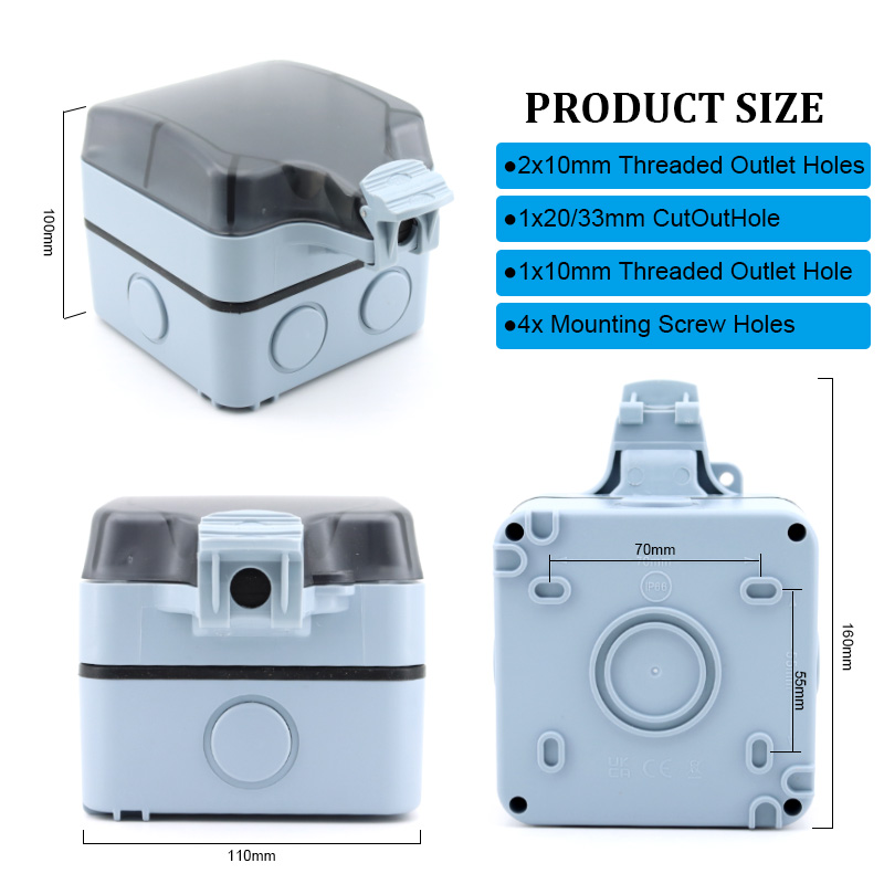 屋外電源コンセントボックス 防水IP66 50A 125v2 - Outdoor Power Outlet Box のレビューと価格