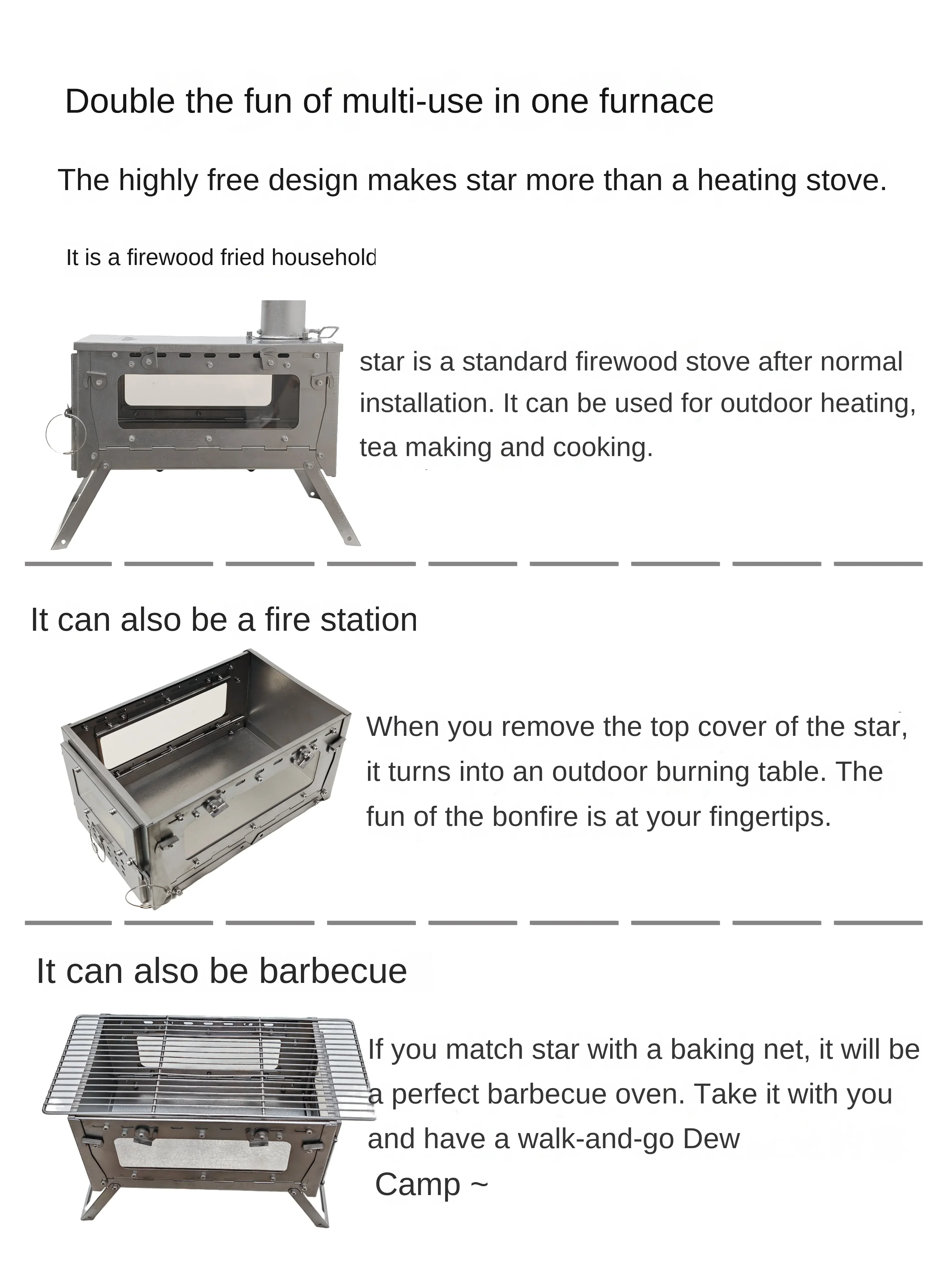 Wt star-tiチタン合金折りたたみ薪ストーブ,ストーブ - Outdoor Power Burner のレビューと価格