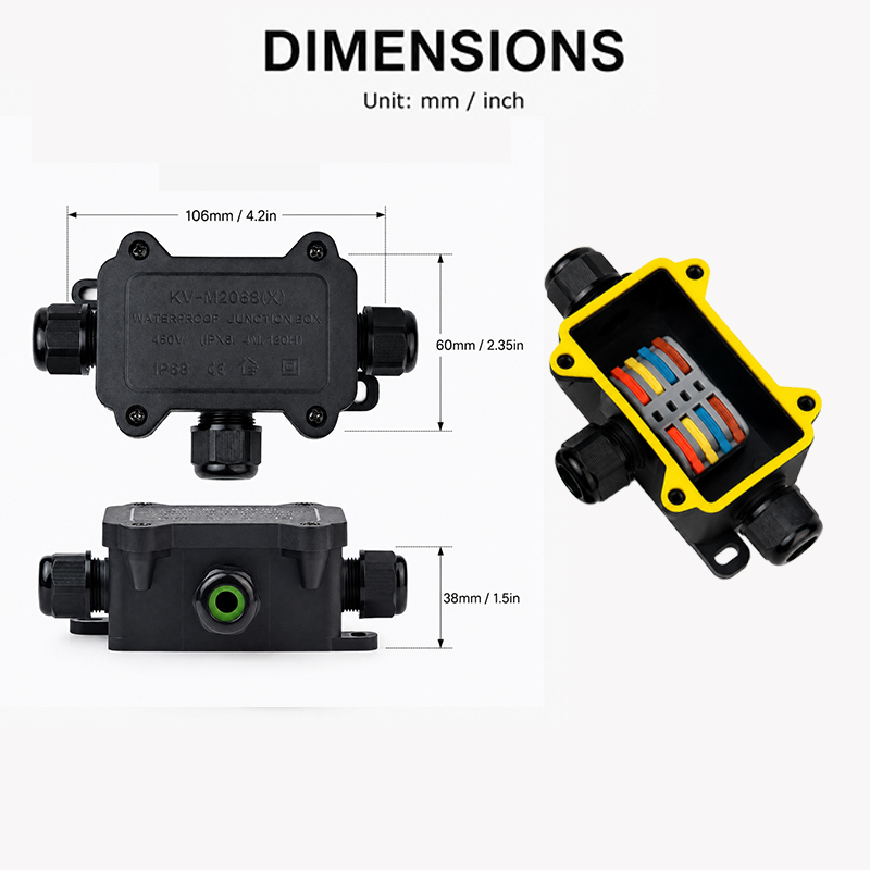 IP68防水ジャンクションボックス 2/3/4ウェイ 4極電 - Outdoor Power Outlet Box のレビューと価格