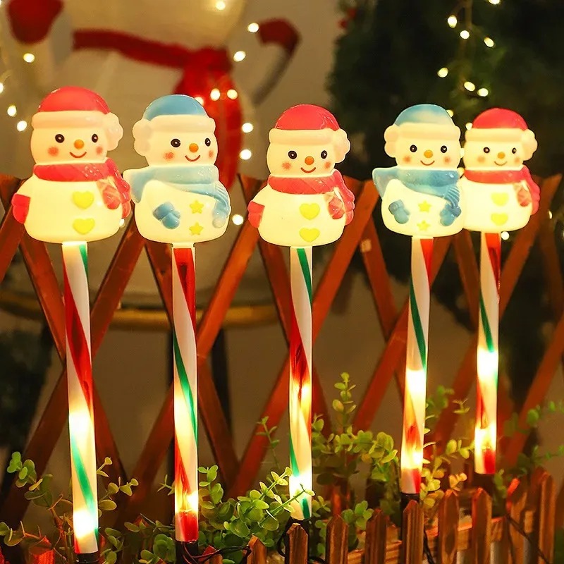 クリスマスソーラーパワーサンタ＆雪だるまLEDランプ屋外芝生 - Outdoor Power For Xmas Lights のレビューと価格