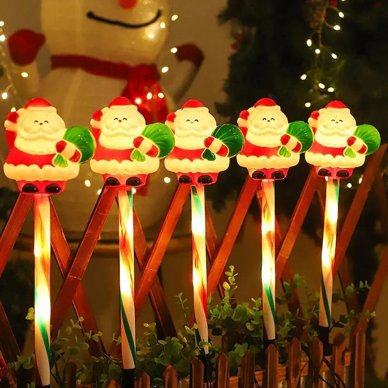 クリスマスソーラーパワーサンタ＆雪だるまLEDランプ屋外芝生 - Outdoor Power For Xmas Lights のレビューと価格