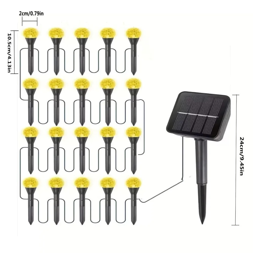 ソーラー式5M 20LED屋外芝生用ストリングライト 防水ガ - Outdoor Power For Xmas Lights のレビューと価格