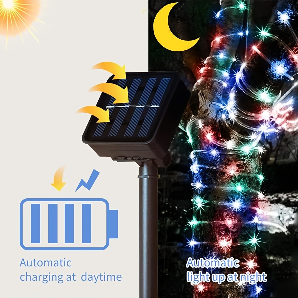 ソーラーロープライト 8モード 防水 ソーラーストリングライ - Outdoor Power For Xmas Lights のレビューと価格