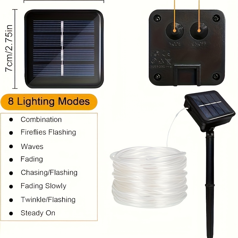 ソーラーロープライト 8モード 防水 ソーラーストリングライ - Outdoor Power For Xmas Lights のレビューと価格