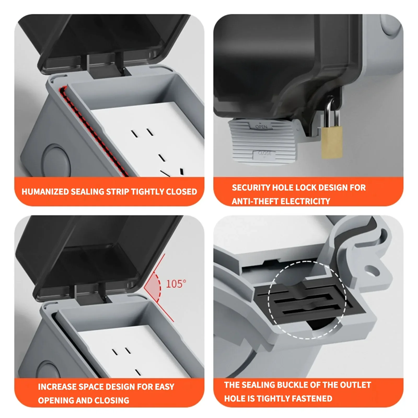 IP66工業グレード屋外防水耐暴風電源充電パネル壁掛けEU  - Outdoor Power Outlet Weatherproof のレビューと価格