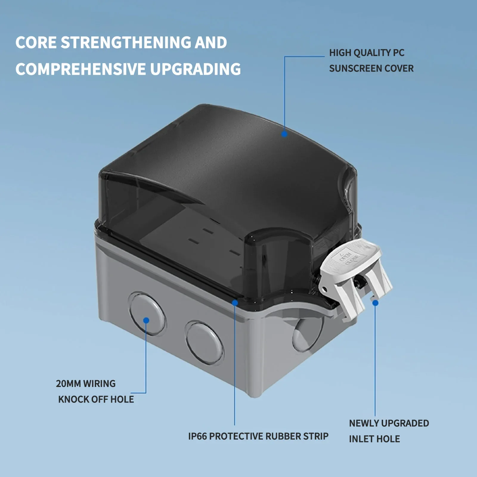 IP66工業グレード屋外防水耐暴風電源充電パネル壁掛けEU  - Outdoor Power Outlet Weatherproof のレビューと価格